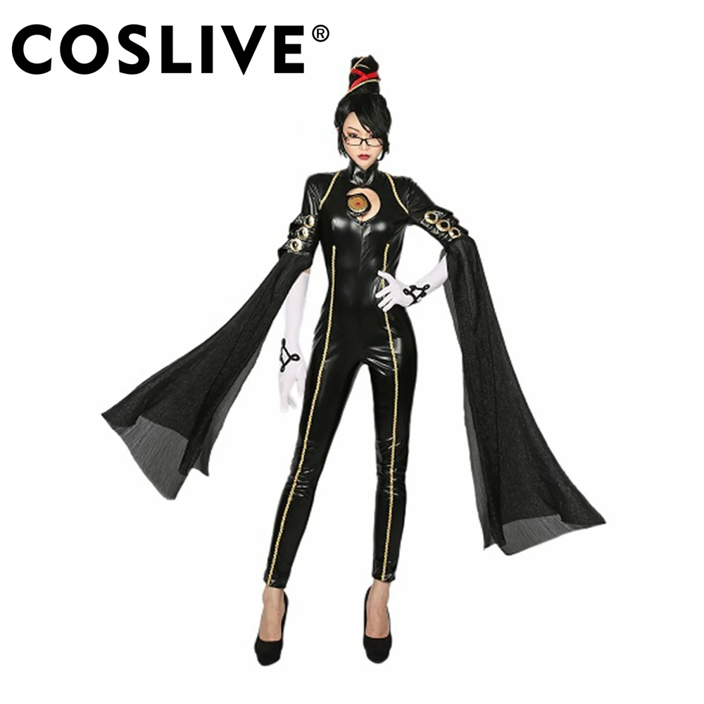 Coslive игры Bayonetta костюм черный Комбинезоны Косплей Карнавальный для взрослых
