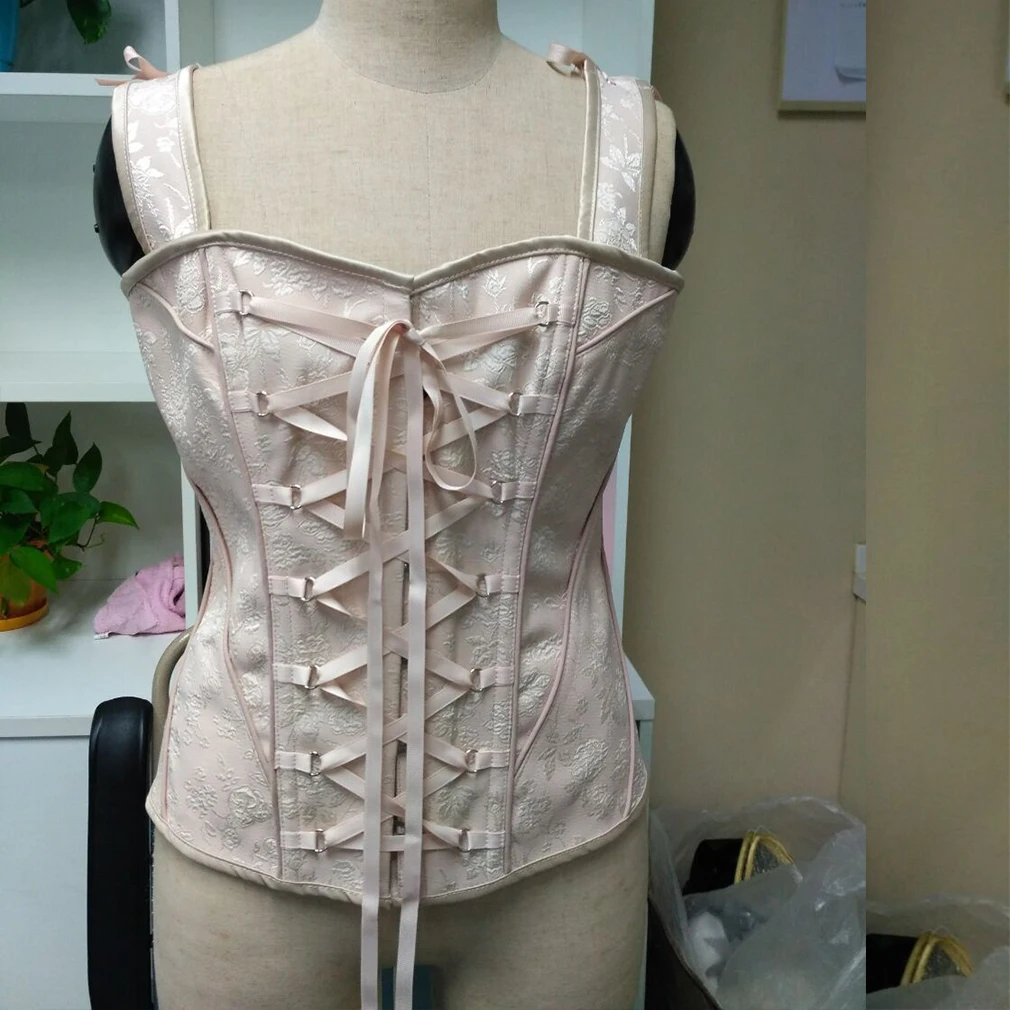 Новинка 2017 винтажный корсет в стиле стимпанк 14 стальных костей хлопковый для