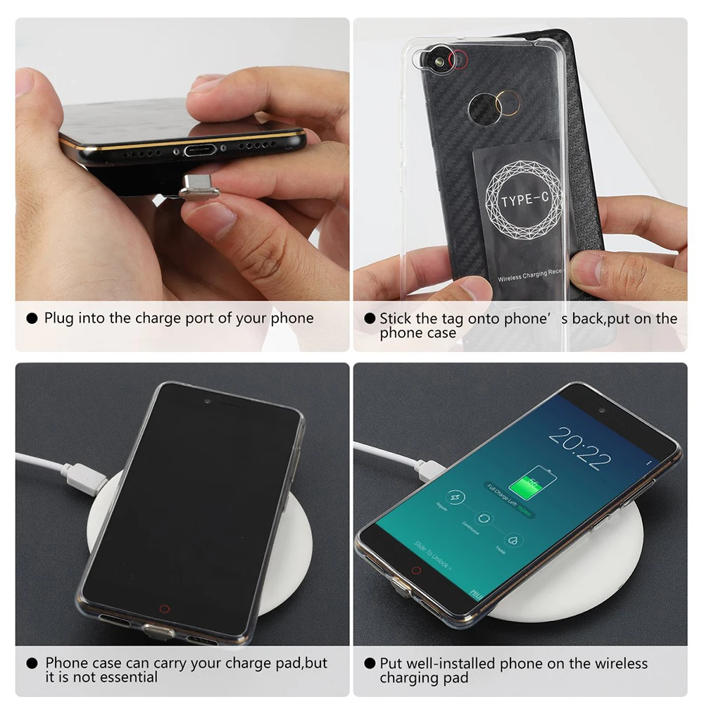 Беспроводное зарядное устройство Ascromy Type C приемник для LG G5 Nexus 5X 6P Nokia N1 Huawei P9 P10