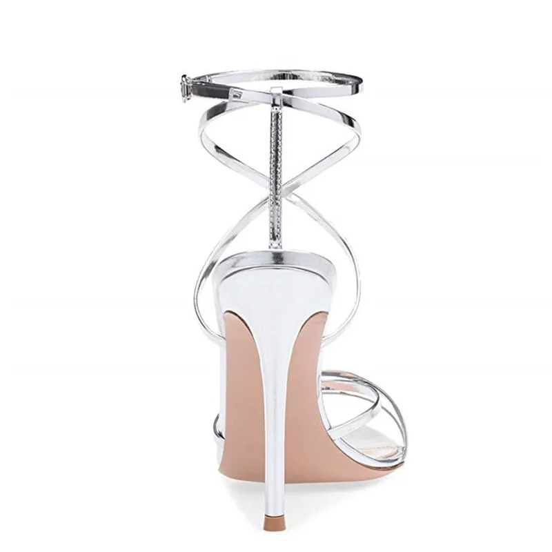 MStacchi Women Open Toe High Heel Sandals with Straps Sexy Strappy Dress Shoes Pointy Bottom Heels Ladies Stiletto Summer Shoes