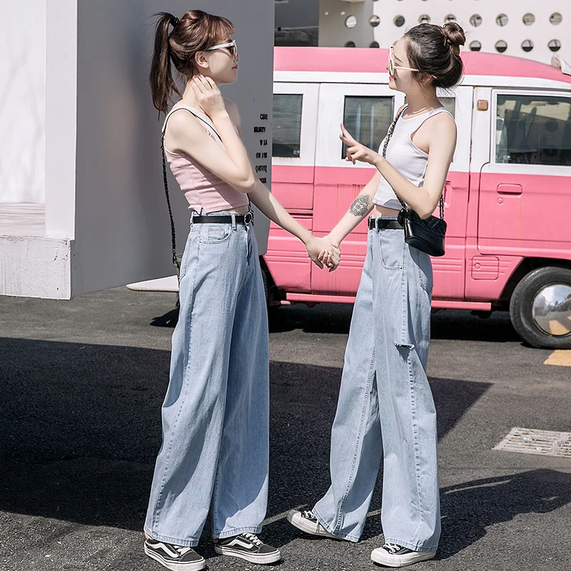 2020 мягкие хлопковые джинсы для девочек с высокой талией длинные джинсовые штаны