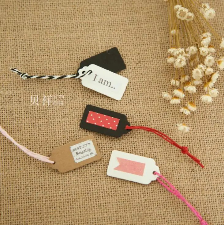 Упаковочные бумажные этикетки коричневые крафтовые/черные/белые сделай сам