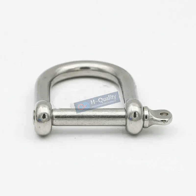 HQ AC1 AISI304 Long Straight D Shackle or AISI316 Extra Wide Stainless Steel Anchor Chain Wire Rope Connector |