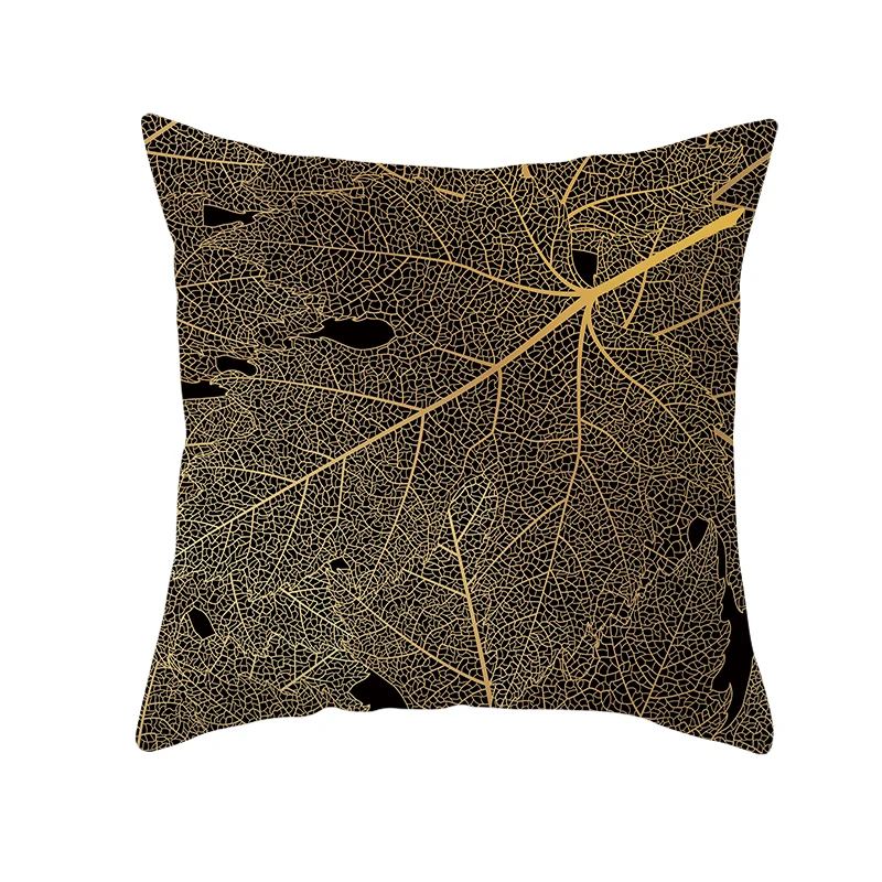 Mling 1 шт. 45x45cmBlack Gold Leaf наволочка персиковая наволочка Талия Подушка полиэстер Подушка Чехол