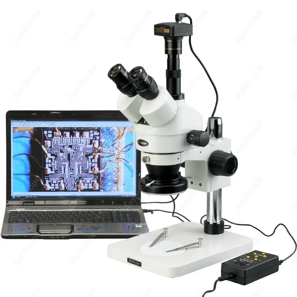 

Zoom Stereo Microscope--AmScope Supplies 3.5X-90X Zoom Stereo Microscope w 4-Zone 144-LED Light +3MP Digital USB Camera