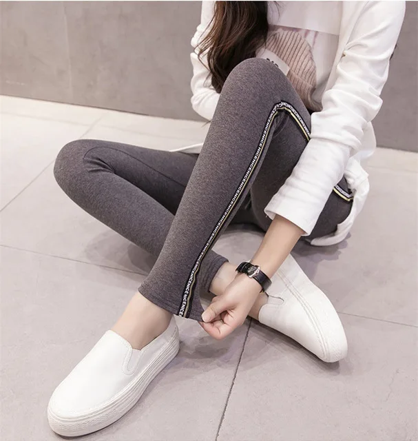 Style1-Dark Gray Качественные хлопковые леггинсы размера плюс 5XL, женские повседневные эластичные лосины Брюки с высокой талией, женские леггинсы для фитнеса - Цвет: Style1-Dark Gray