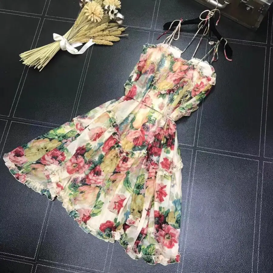 bohemian long dress 2018 trendy Women Summer boho mid-calf luxury brand Sexy Loose strap off shoulder floral ruffle | Женская одежда