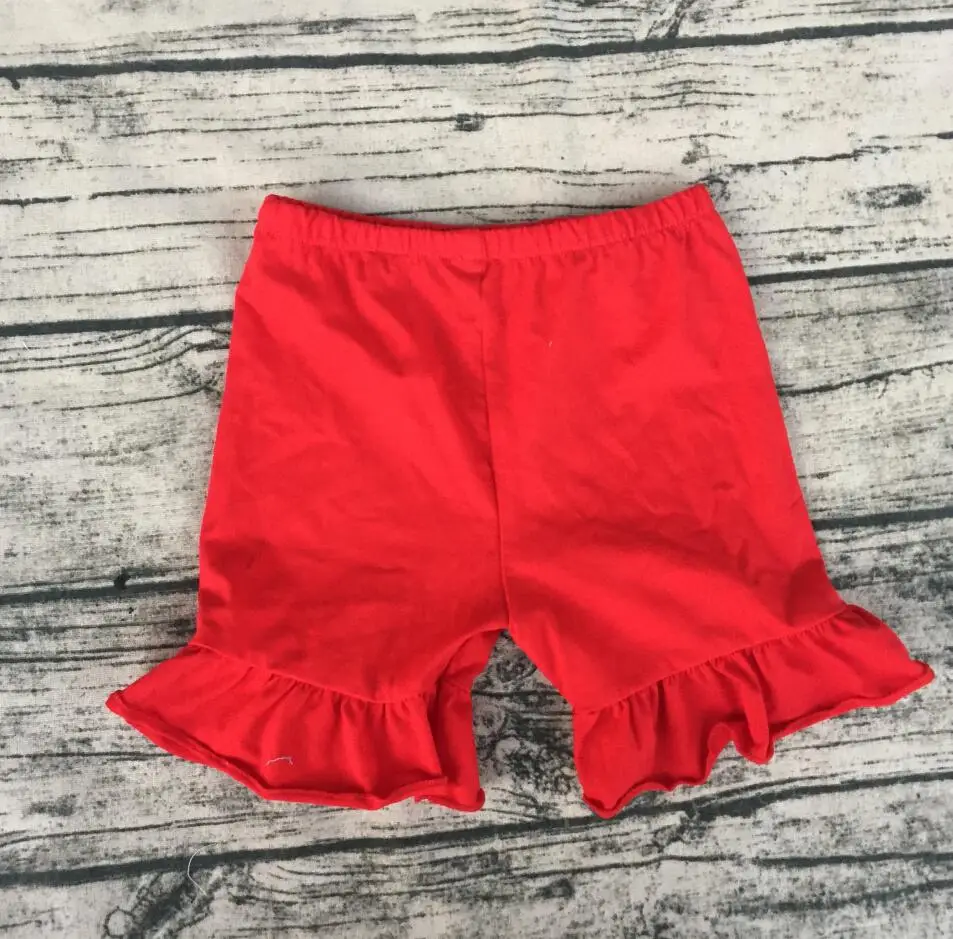 

Toddler Clothing Classic Solid Color Single Ruffle Soft Cotton Girls Casual Shorts Wholesale Cheap
