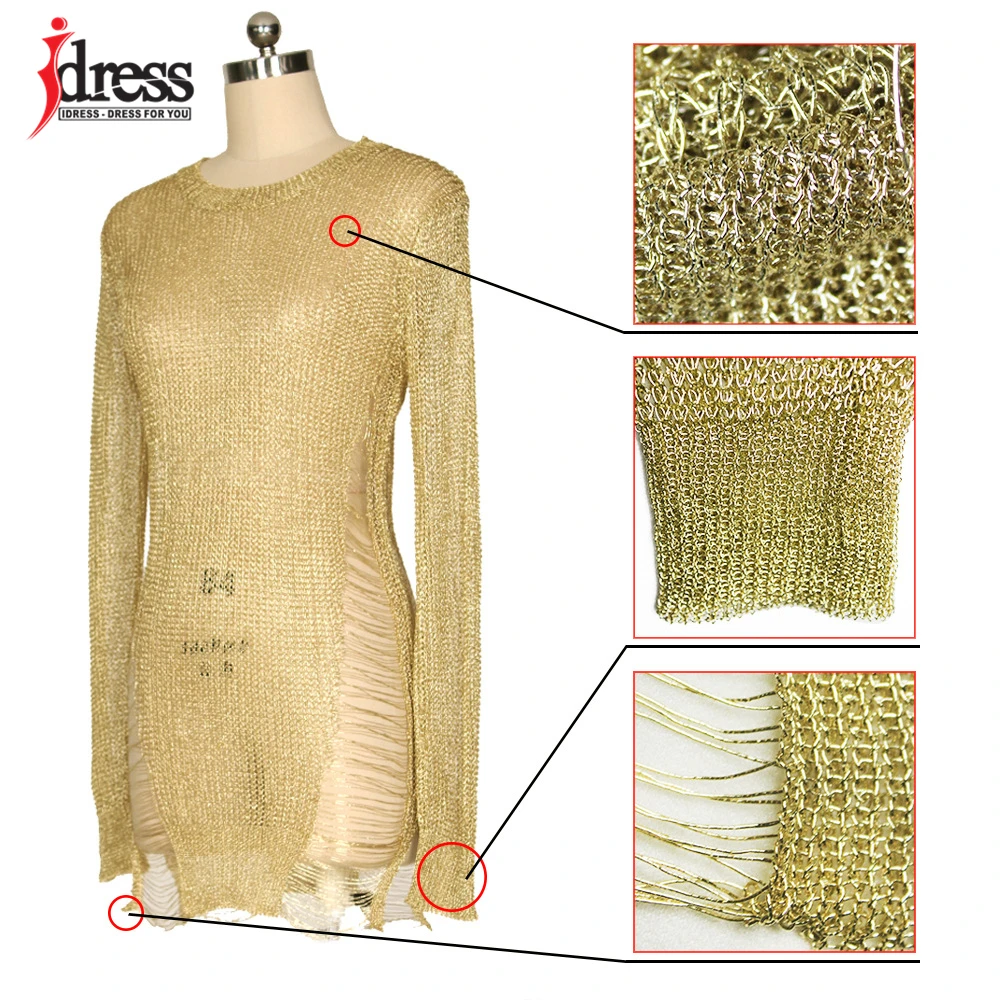 Женское трикотажное платье свитер IDress клубное мини с длинным рукавом|club dress|sweater