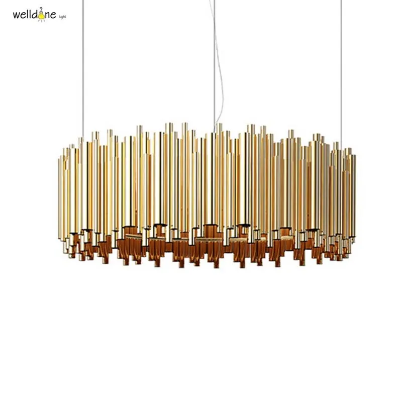 

Modern gold dramatic pipe organ brubeck pendant lamp suspension lights for Hotel restaurant bedroom living room