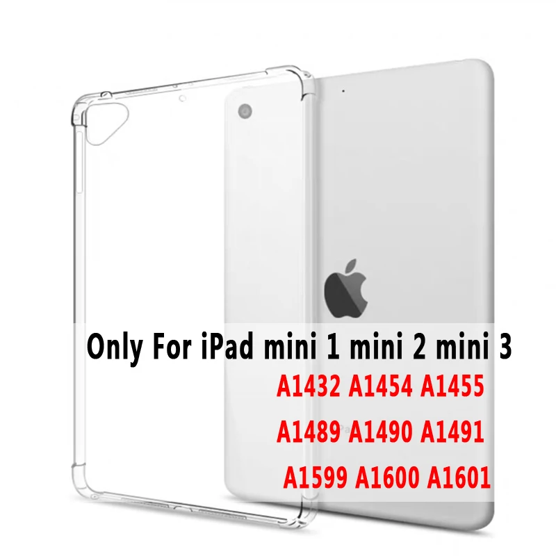 For iPad mini 123 Прозрачный прямая сопротивление силиконовый чехол для Apple iPad 2/3/4 9,7 Air 1 2 5 6 iPad Pro 9,7 11 10,5 12,9 мини-платье на возраст 2, 3, 4, 5, 10,2 чехол - Цвет: For iPad mini 123