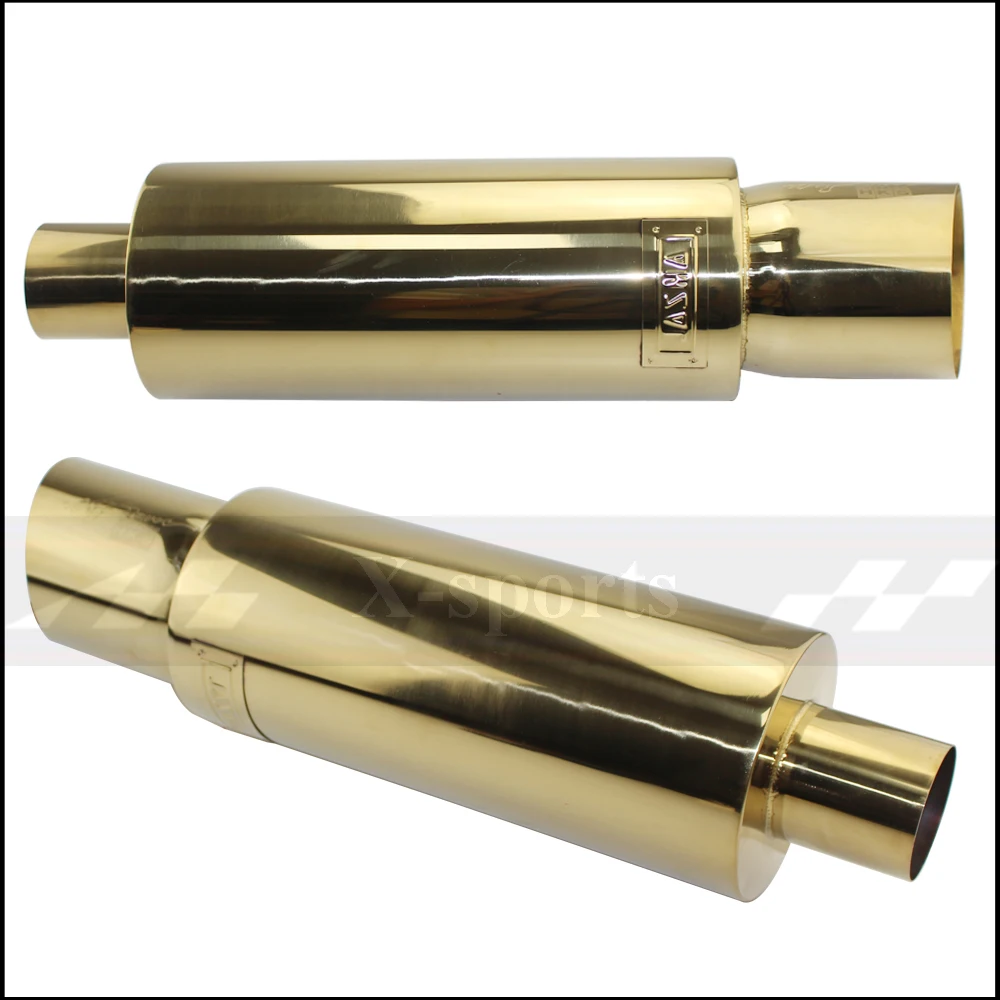 Car Styling Exhaust System Pipe Tail Universal Racing Muffler High Quality Stainless Steel 2.5"3"To 4" Mufflers oblique