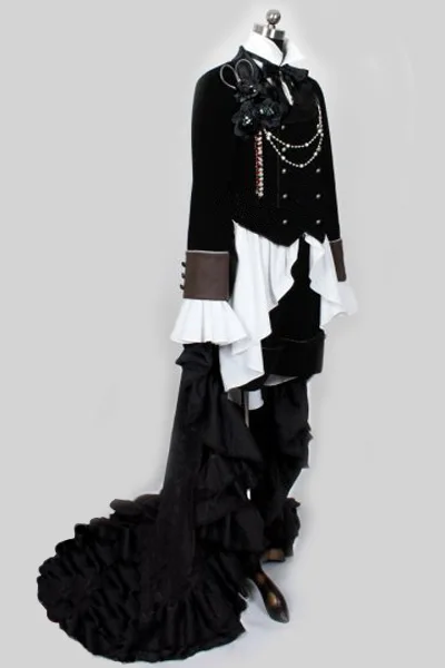 Аниме Black Butler Kuroshitsuji Ciel Phantomhive Косплэй костюм полный комплект для взрослых и детей