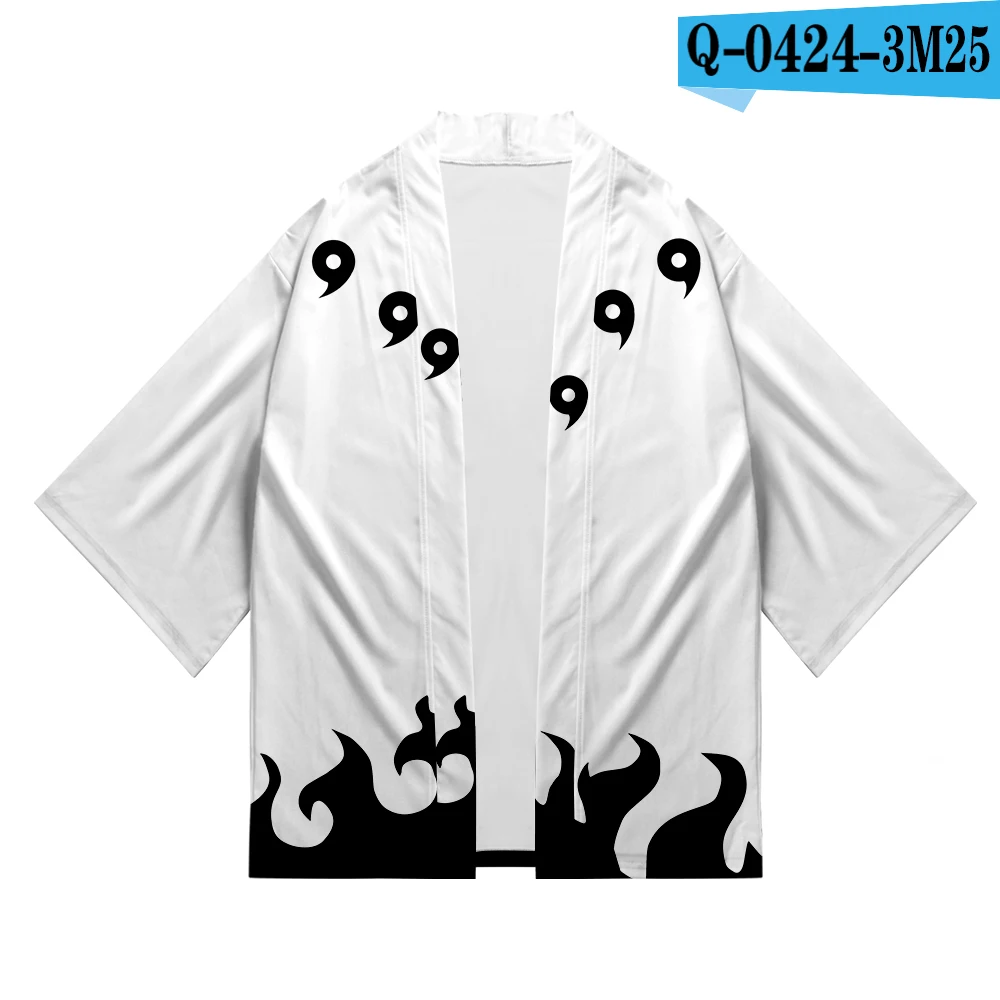 Khaki Aikooki New Arrival Naruto Kimono Men Fashion Casual Mens kimono Harajuku Style Naruto Anime Kimono Personality Streetwear Tops - Color: Khaki