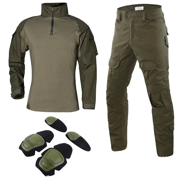 Американская военная Униформа tatico Униформа боевая рубашка мультикам армейская тактическая Униформа рубашка+ брюки+ наколенники костюм страйкбол одежда - Цвет: Photo Color2