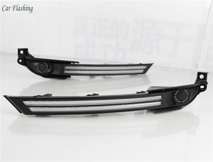 2 шт. для Mazda CX-5 CX5 водительский DRL Дневной ходовой светильник, противотуманная фара, релейный светодиодный светильник желтого цвета
