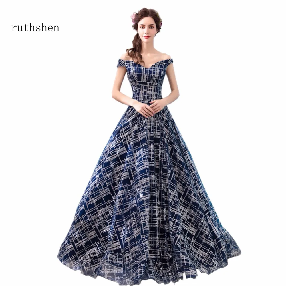 Ruthshen Выпускные платья а силуэта до пола для вечеринки арабские Дубаи длинные с