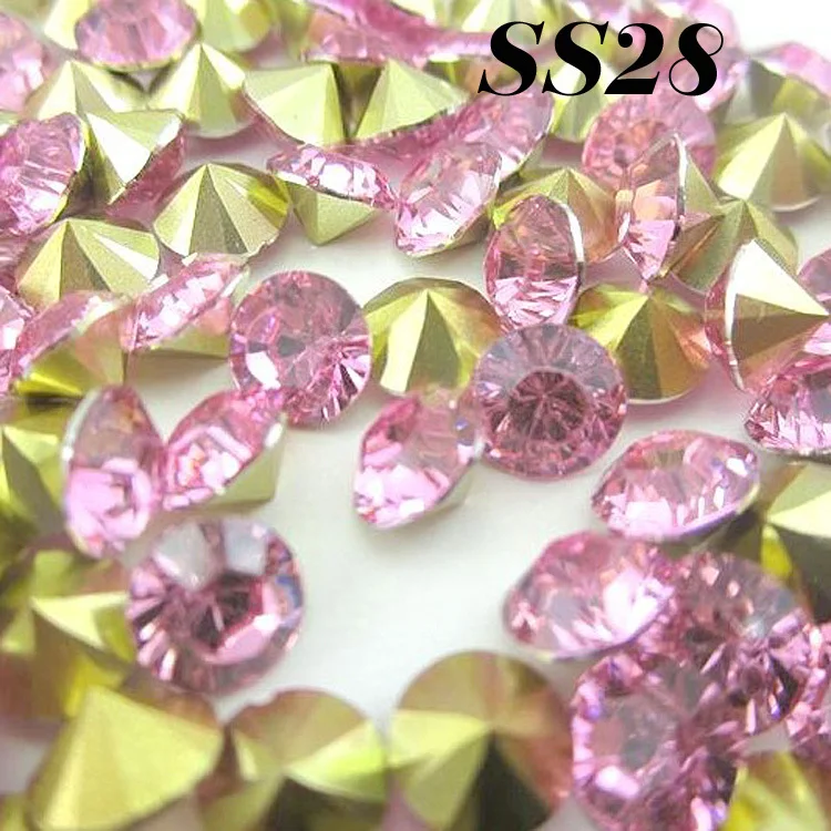 Env&iacute;o Gratis 1440 unids/lote SS28 (6,0-6,2mm) de resina Rosa Pointback cuentas piedras de resina para DIY Deco-0