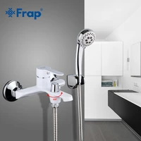 frap whiteblack bathroom faucet rainfall restroom bath shower faucets set wall mounted bathtub taps handheld shower head f3241