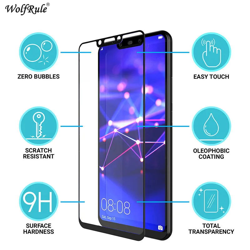 2 шт. Защитная пленка для ЖК-экрана Huawei Mate 20 Lite полное клеевое стекло Maimang 7
