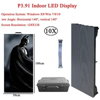 10pcslot indoor p3 91 dj party disco advertising rental full color led display led video wall panel 128x128 pixels led display
