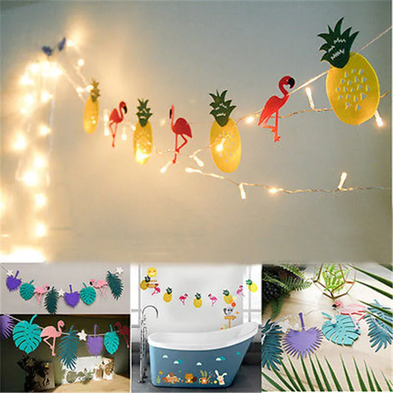 Гавайская тропическая гирлянда с изображением фламинго ананаса для украшения
