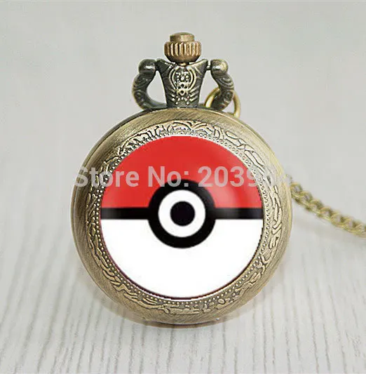 Карманные наручные часы Pokeball 12 шт./лот кварцевые карманные модные ювелирные