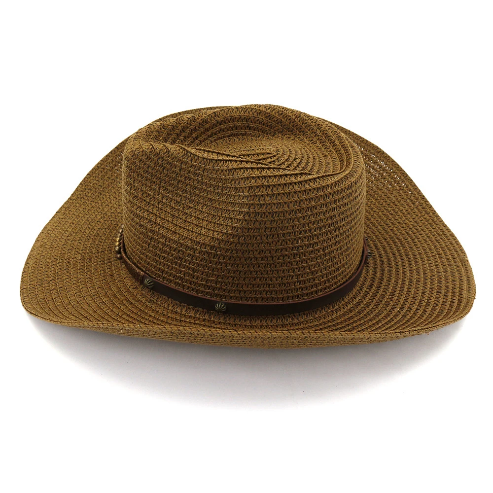 Мужская/Женская винтажная шляпа FS соломенная от солнца в ковбойском стиле летняя