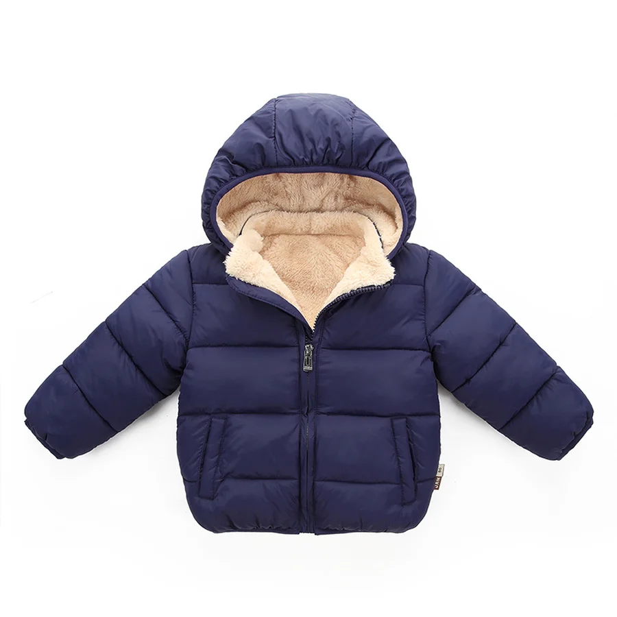 Famli/зимняя куртка пуховик для маленьких детей повседневные однотонные хлопковые