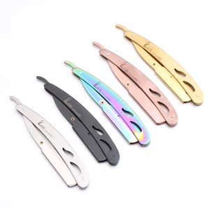 14*2 см 1 шт. Mr Rabbit Профессиональный парикмахерский стальной складной нож для бритья инструменты для удаления волос Бритва + лезвие T6102