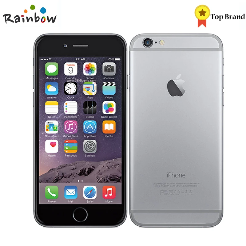 Разблокированный Apple iPhone 6, 1 Гб оперативной памяти, 4,7 дюймов IOS Dual Core 1,4 ГГц телефона 8,0 MP камера 3G WCDMA 4 аппарат не привязан к оператору сотовой связи б/у 16 Гб/64/128 ГБ ROM