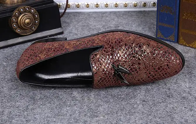 Мужские банкетные и вечерние Лоферы ручной работы на плоской подошве с
