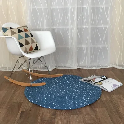 Blue Вязаные тканые круглые ковры для гостиной, компьютерный стул, коврик для детской комнаты, Игровая палатка, напольный коврик, коврик для гардеробной и ковры - Цвет: Blue