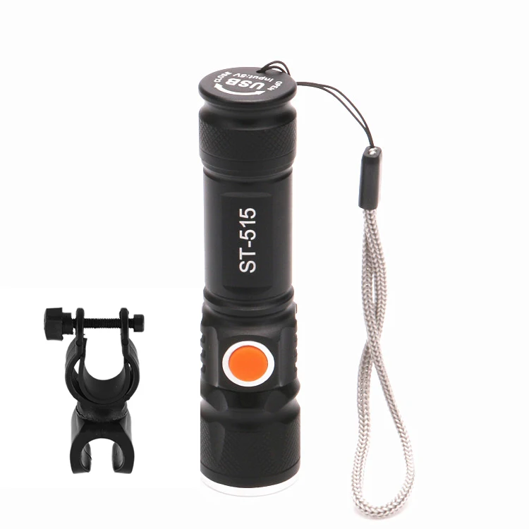 USB Rechargeable Bike Light LED 8000 Lumen Bicycle Flashlight Waterproof ultra bright Flash light Built-in 18650 Battery - Цвет: with clip