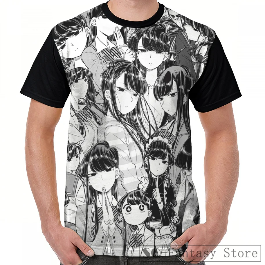 1-Men Fashion Casual print men t shirt women tops tee Komi the Silent Goddess Graphic T-Shirt men summer Short Sleeve cute tshirts - Цвет: 1-Men