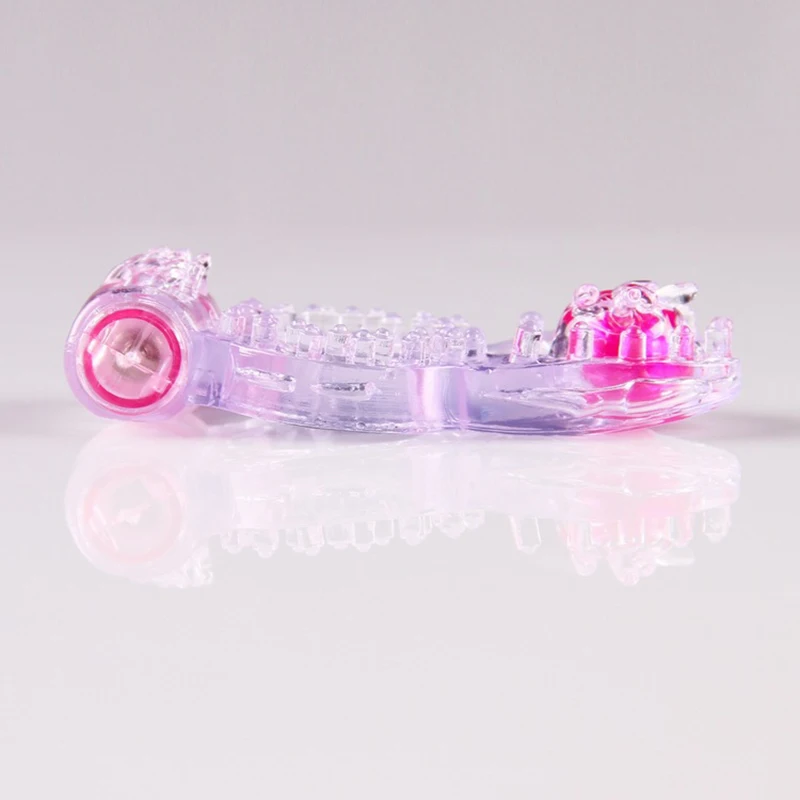 Butterfly Ring Stretchy Delay Penis Clit Dual Vibrating Cock Sex Toys Vibration Condom Vibrator Product | Красота и здоровье