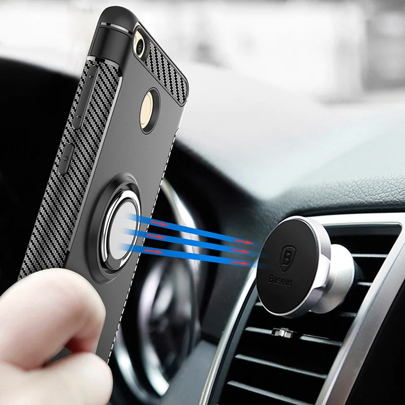 Reaoom Luxury Phone Case for Xiaomi Redmi 3S Soft Hard with Ring Business Back Cover Capa Funda |