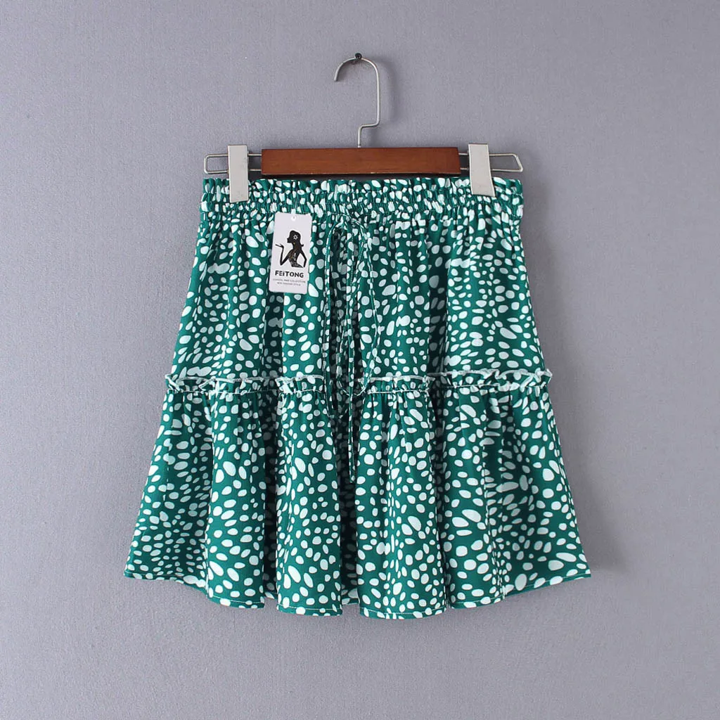 Новая летняя юбка с высокой талией шифоновая трапециевидная модная женская