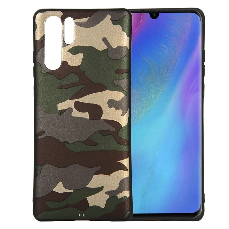 P30 армейский зеленый Камуфляжный Мягкий силиконовый чехол из ТПУ для Huawei Pro