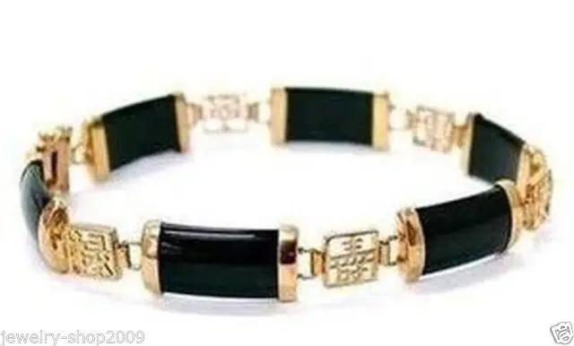 

New Jewelry Black stone Bracelet 7.5" AAA style Fine jewe Noble 100% Natural stone 5.26