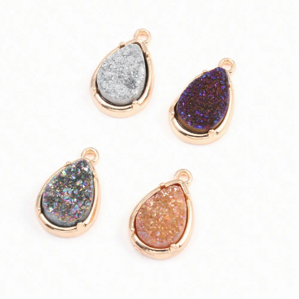 Модный Овальный позолоченный кулон из полимерного камня Diy ожерелье колье