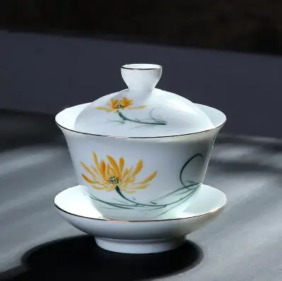 TANGPIN керамический чайник gaiwan расписанная вручную чайная чашка из фарфора китайские чайные наборы кунг-фу - Цвет: Style E