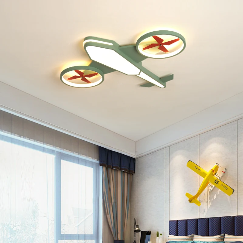 

Children's room chandelier boy creative airplane lamp bedroom LED eye lamp living room lamp girl cartoon room modern chandelier