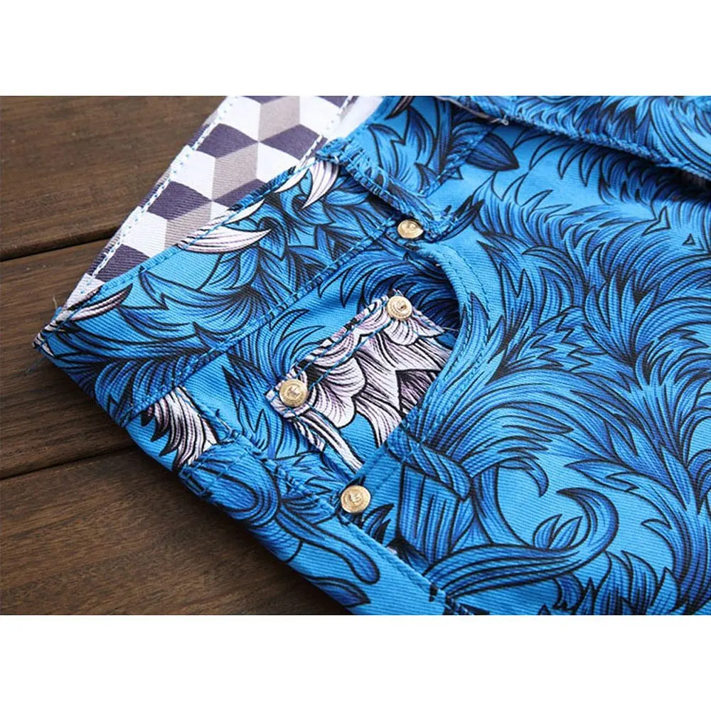 Модные Дизайнерские мужские брюки светло голубые облегающие джинсы из ПП модные