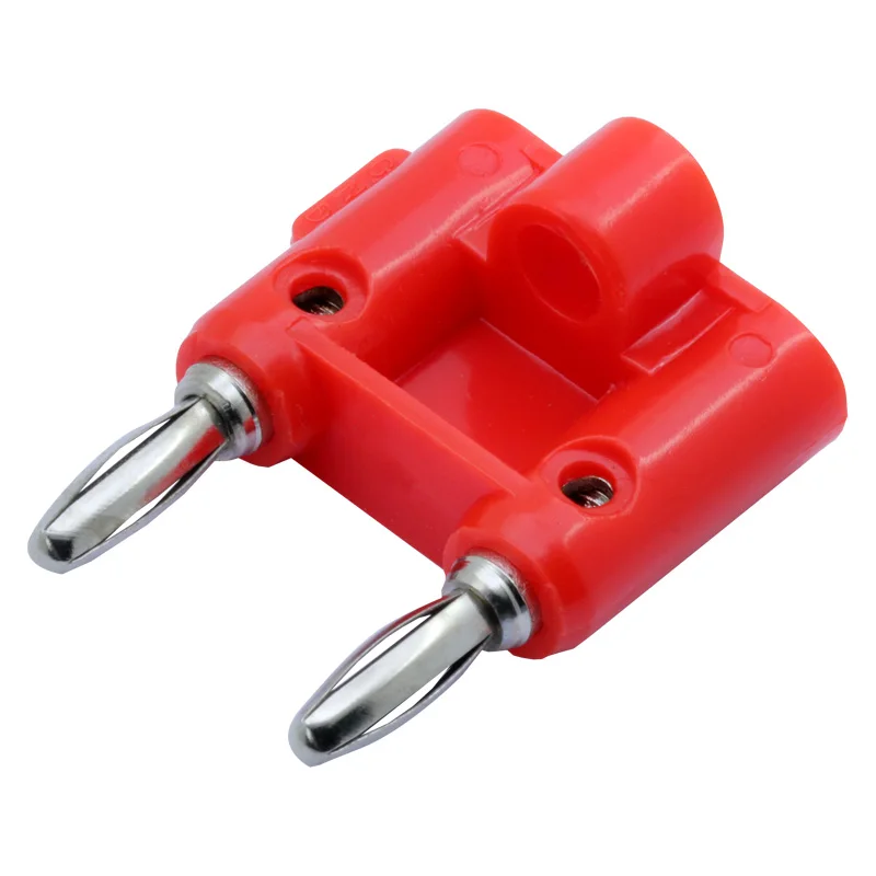 Никелированный черный + красный двойной головкой штепсельная вилка типа банан