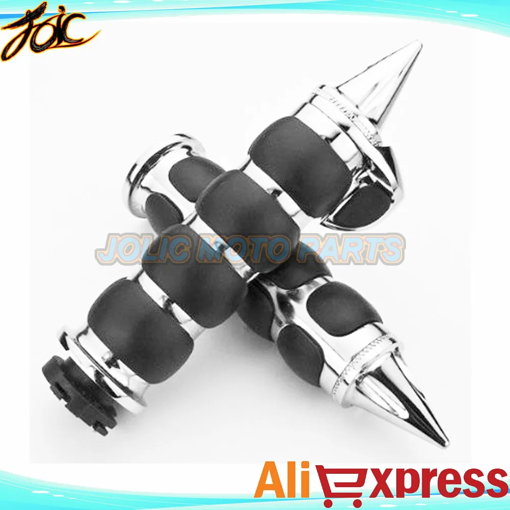 22 мм мотоцикла спайк хром резина руль ручками для хар ~ лей хон да д . а Suzu ги яма га