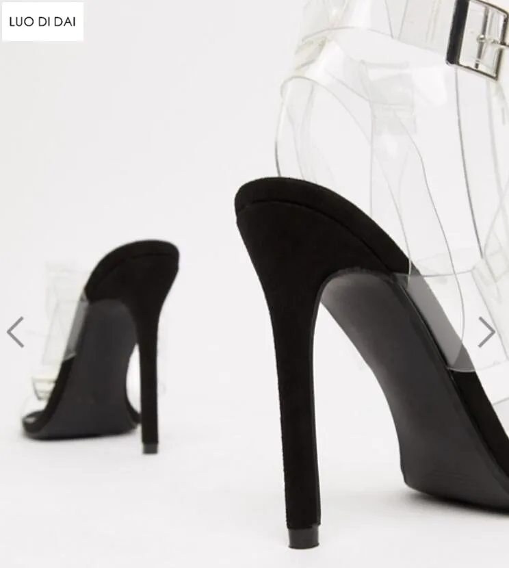 Женские босоножки из ПВХ сандалии-гладиаторы с открытым носком и ремешком на