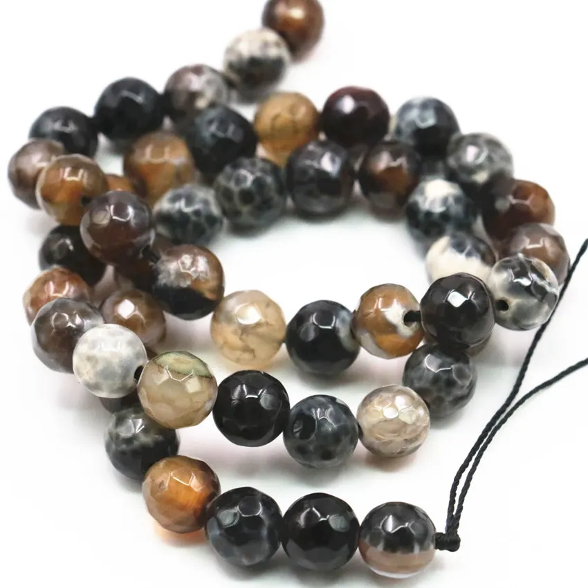 

Brown Natural Fire Agates Stone Onyx 2PCS Wholesale Faceted Round 6 8mm Carnelian Loose Beads Jewelry Making Finding 15inch A373