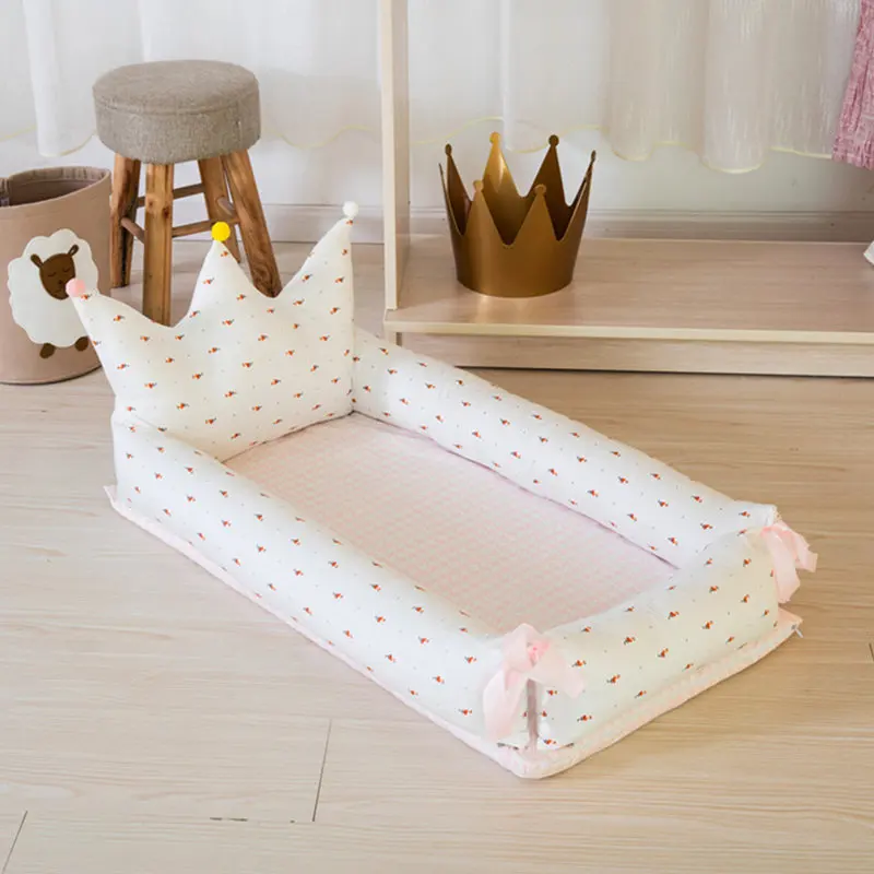 ALWAYSME 90X55 см детские кроватки и колыбели прикроватные кроватки Moses корзины переносные кроватки для малышей дорожные кровати - Цвет: Flamingo