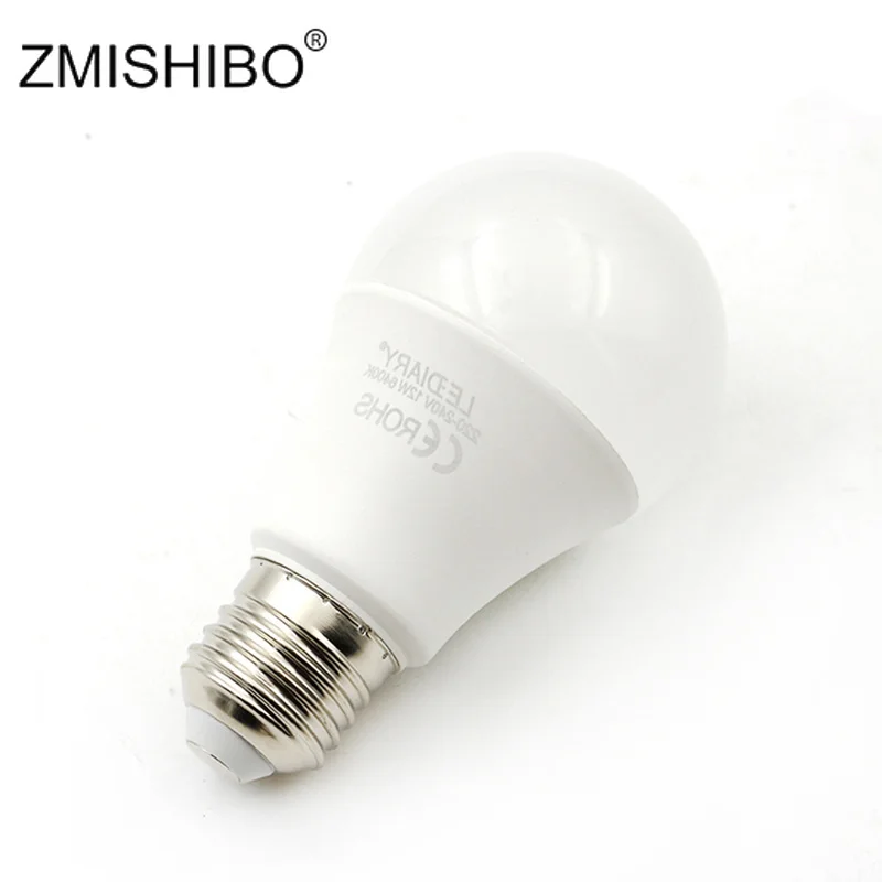 ZMISHIBO PC алюминиевые светодиодные лампы A60 E27 для гостиной супер яркие 12 Вт 220 В
